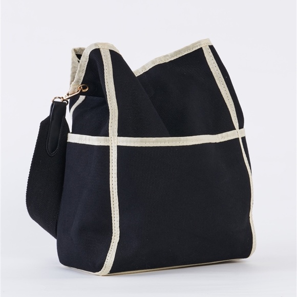 Canvas Colorblock Tote Shoulder Bag - Picture 3 of 10